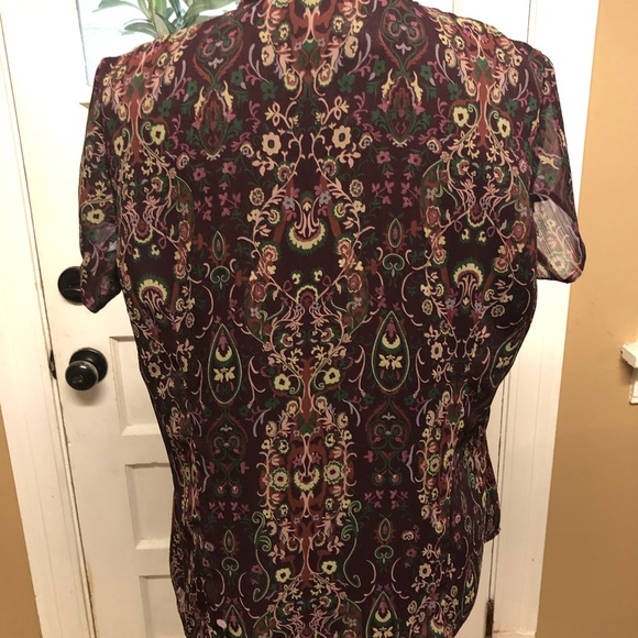 Van Heusen floral print ruffle front blouse - Picture 5 of 7